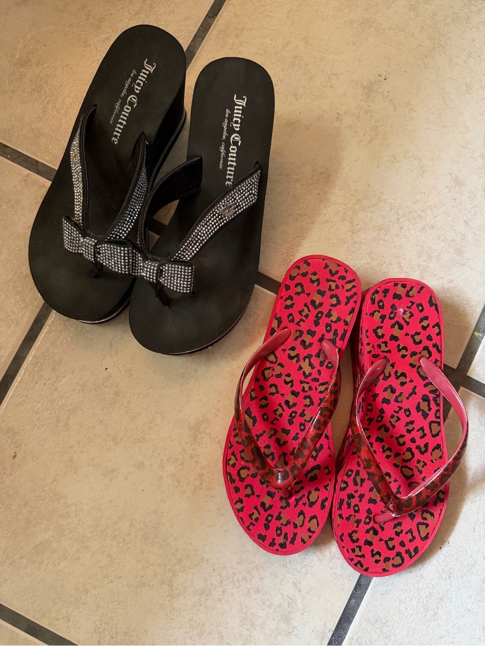 Juicy Couture Wedge Flip Flops